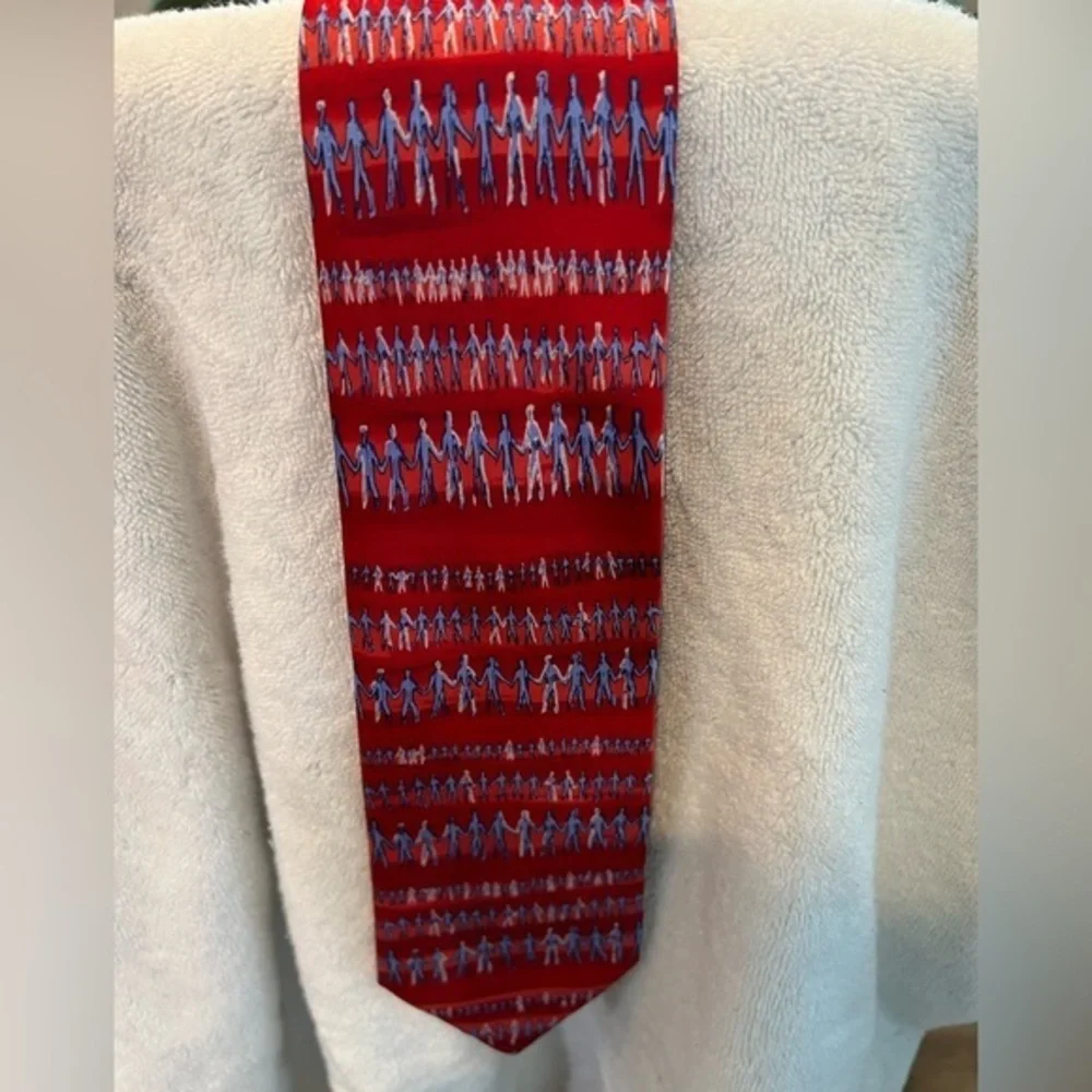 Carlos Santana No Boundaries, No Borders 100% Silk Neck Tie, Hand in Hand